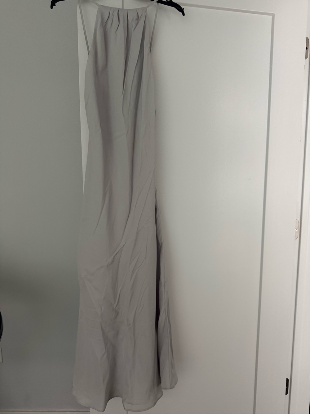 Abercrombie & Fitch Gray Satin Halter Maxi Dress Size S NWT